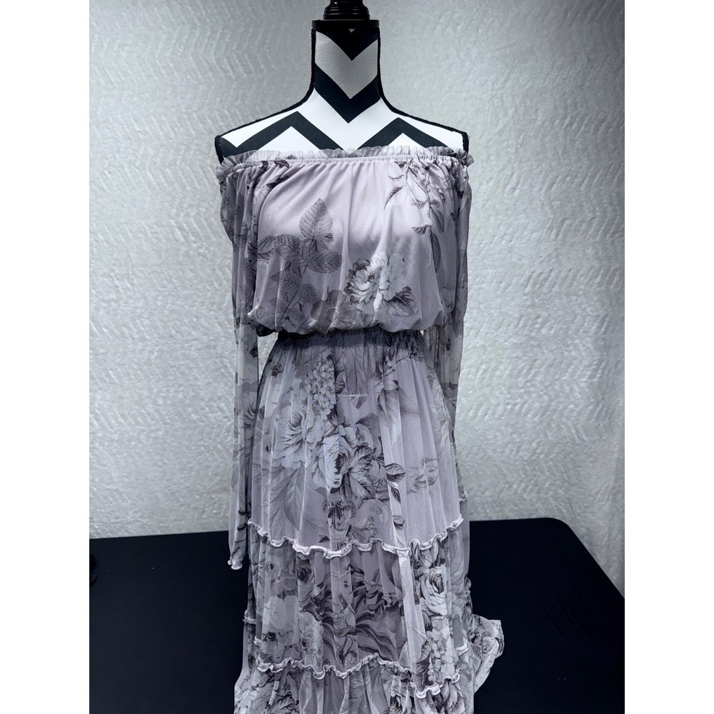 Kate and Lily Lavender Floral Ruffle Neck Sleeveless Top Size 12 Flowy Blouse